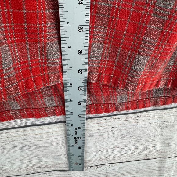 Patagonia Long Sleeved Fjord Flannel Shirt Mens XL Red Gray Plaid - Picture 12 of 14